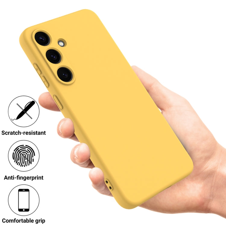 For Samsung Galaxy S25 5G Color Liquid Silicone Phone Case(Yellow) - Galaxy S25 5G Cases by buy2fix | Online Shopping UK | buy2fix