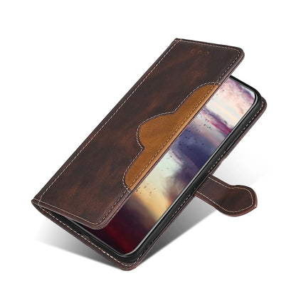 For OnePlus 11 Skin Feel Magnetic Buckle Leather Phone Case(Brown) - OnePlus Cases by buy2fix | Online Shopping UK | buy2fix