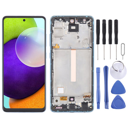 For Samsung Galaxy A52 4G SM-A525 6.43 inch OLED LCD Screen Digitizer Full Assembly with Frame (Blue) - Galaxy A Series Parts by buy2fix | Online Shopping UK | buy2fix