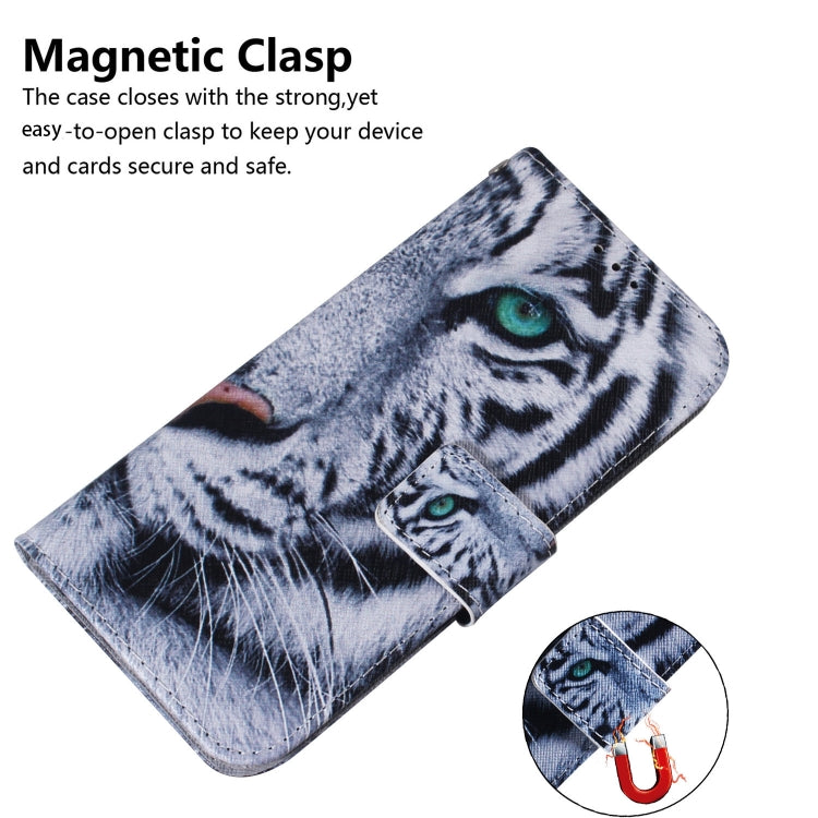 For OnePlus 11 Coloured Drawing Flip Leather Phone Case(Tiger) - OnePlus Cases by buy2fix | Online Shopping UK | buy2fix