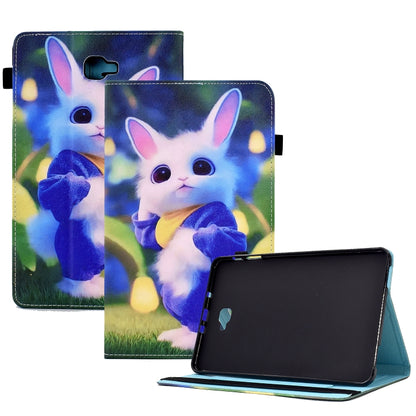 For Samsung Galaxy Tab A 10.1 2016 T580 Colored Drawing Stitching Elastic Band Leather Smart Tablet Case(Cute Rabbit) - Tab A 10.1 by buy2fix | Online Shopping UK | buy2fix