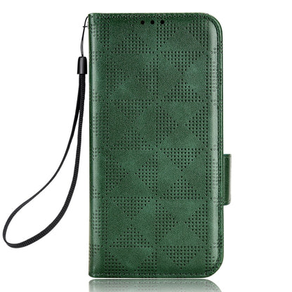 For OnePlus 11 5G Symmetrical Triangle Leather Phone Case(Green) - OnePlus Cases by buy2fix | Online Shopping UK | buy2fix