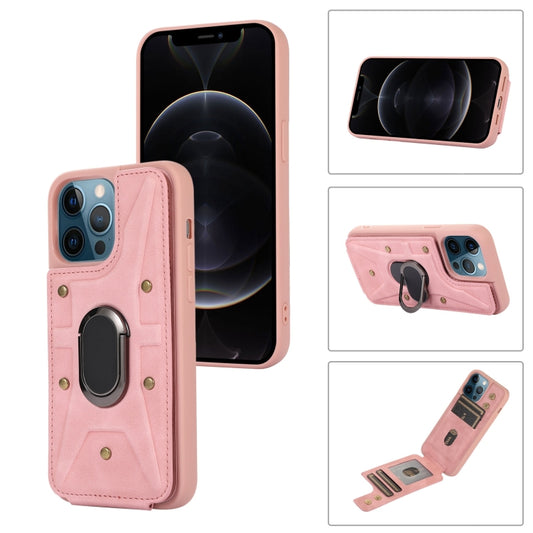 For iPhone 11 Pro Armor Ring Wallet Back Cover Phone Case(Pink) - iPhone 11 Pro Cases by buy2fix | Online Shopping UK | buy2fix