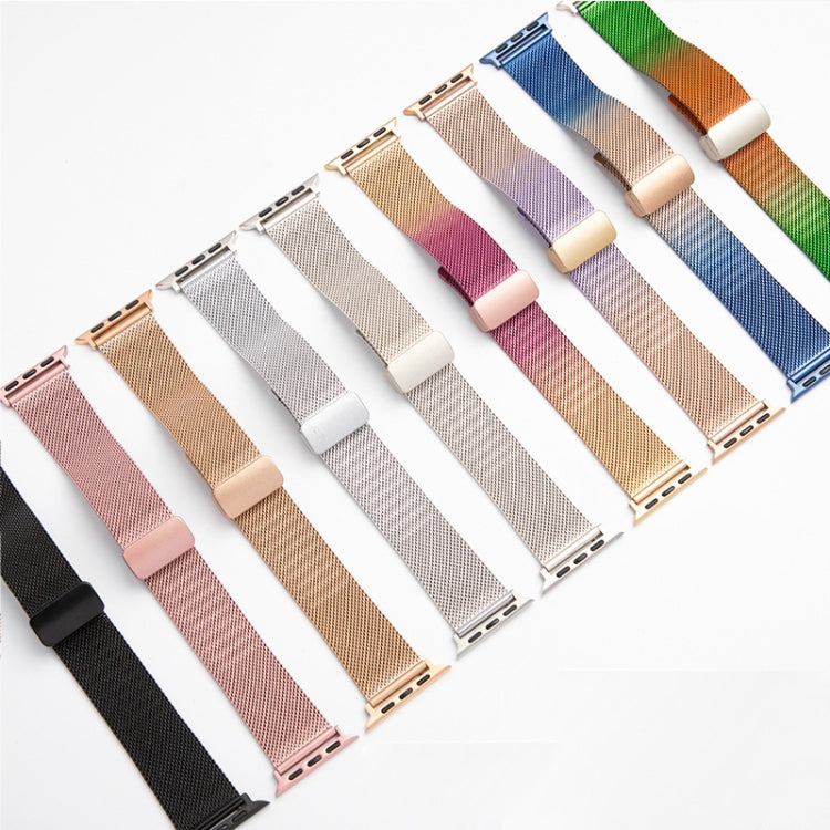 Milan Fold Buckle Metal Watch Band For Apple Watch Ultra 49mm&Watch Ultra 2 49mm / Series 9&8&7 45mm / SE 3&SE 2&6&SE&5&4 44mm / 3&2&1 42mm(Pink) - Watch Bands by buy2fix | Online Shopping UK | buy2fix