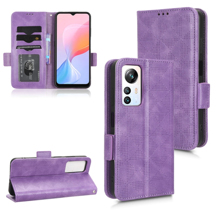 For Blackview A85 Symmetrical Triangle Leather Phone Case(Purple) - More Brand by buy2fix | Online Shopping UK | buy2fix