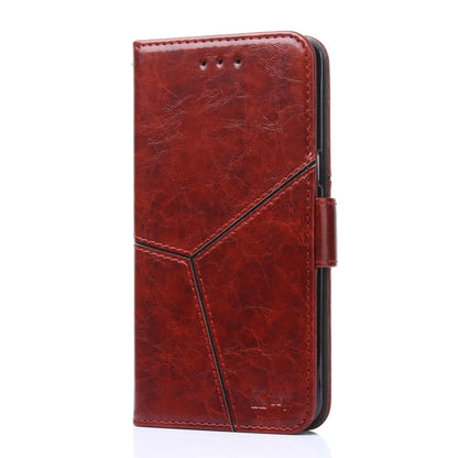 For Blackview A52 Geometric Stitching Flip Leather Phone Case(Dark Brown) - More Brand by buy2fix | Online Shopping UK | buy2fix