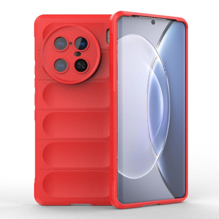For vivo X90 Pro 5G Magic Shield TPU + Flannel Phone Case(Red) - vivo Cases by buy2fix | Online Shopping UK | buy2fix