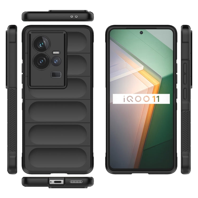 For vivo iQOO 11 5G Magic Shield TPU + Flannel Phone Case(Dark Grey) - vivo Cases by buy2fix | Online Shopping UK | buy2fix