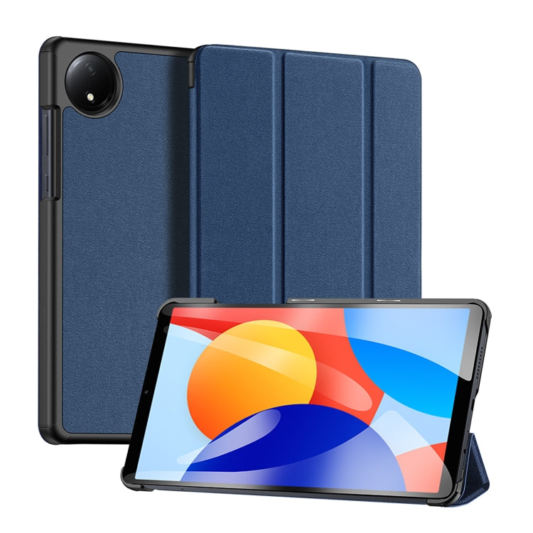 For Xiaomi Redmi Pad SE 4G DUX DUCIS Domo Series Magnetic Flip Leather Tablet Case(Blue) - More Tablet Cases by DUX DUCIS | Online Shopping UK | buy2fix