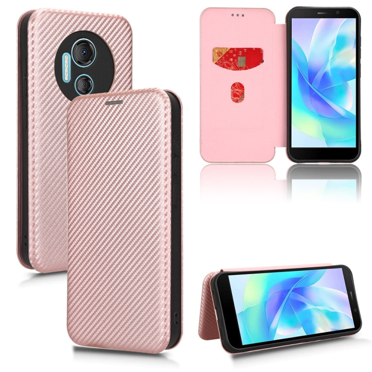 For DOOGEE X97 / X97 Pro Carbon Fiber Texture Flip Leather Phone Case(Pink) - Doogee Cases by buy2fix | Online Shopping UK | buy2fix