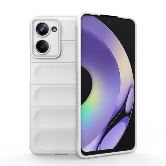 For Realme 10 Pro 5G Magic Shield TPU + Flannel Phone Case(White) - Realme Cases by buy2fix | Online Shopping UK | buy2fix