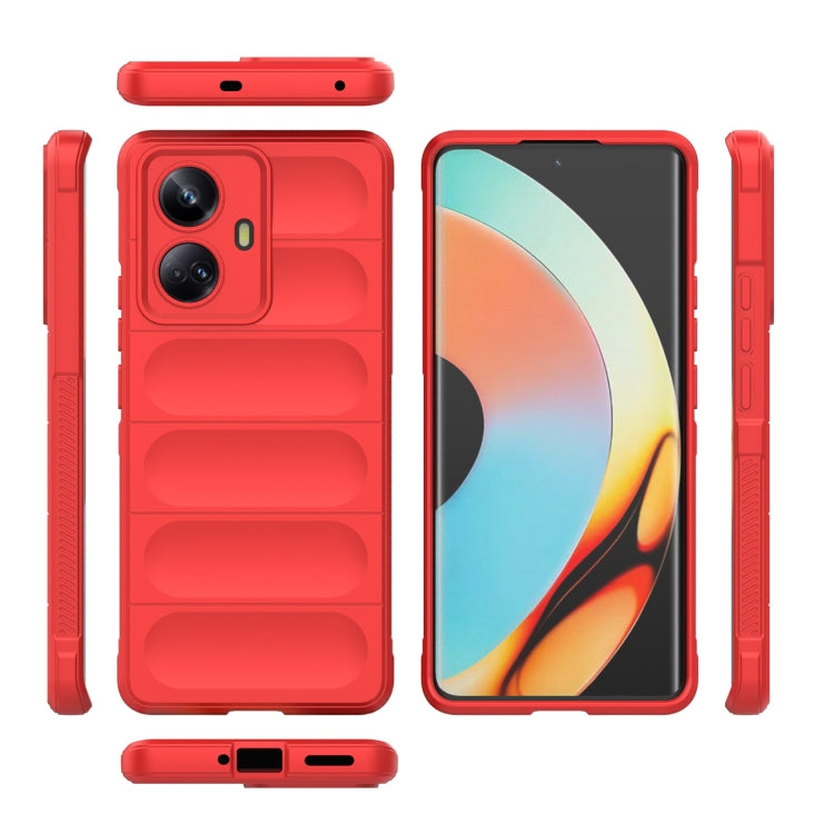 For Realme 10 Pro+ 5G Magic Shield TPU + Flannel Phone Case(Grey) - Realme Cases by buy2fix | Online Shopping UK | buy2fix