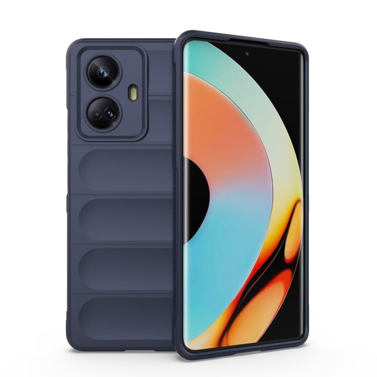 For Realme 10 Pro+ 5G Magic Shield TPU + Flannel Phone Case(Dark Blue) - Realme Cases by buy2fix | Online Shopping UK | buy2fix