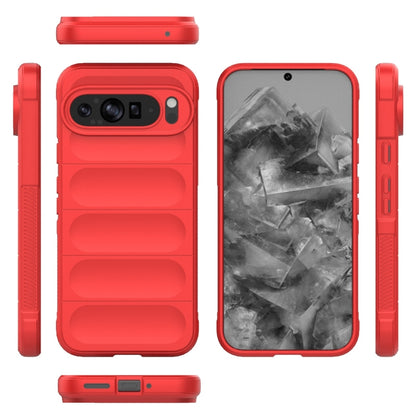 For Google Pixel 9 Pro XL 5G Magic Shield TPU + Flannel Phone Case(Red) - Google Cases by buy2fix | Online Shopping UK | buy2fix