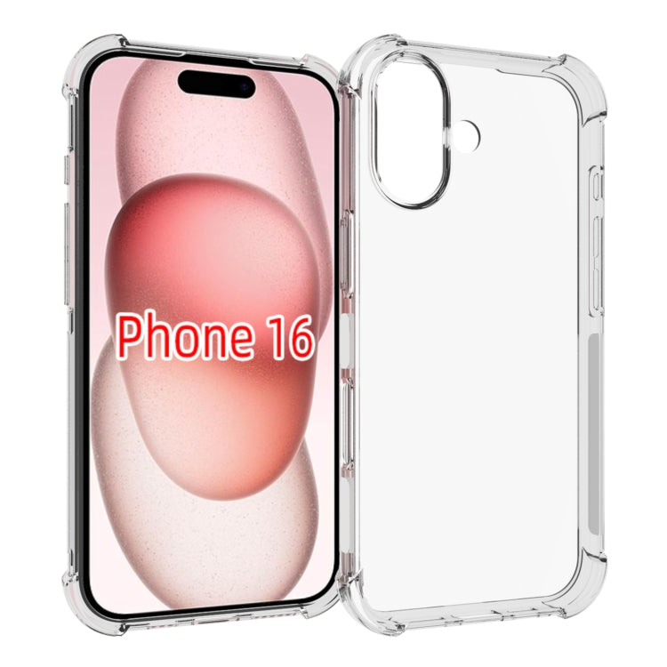 For iPhone 16 Shockproof Non-slip Thickening TPU Phone Case(Transparent) - iPhone 16 Cases by buy2fix | Online Shopping UK | buy2fix