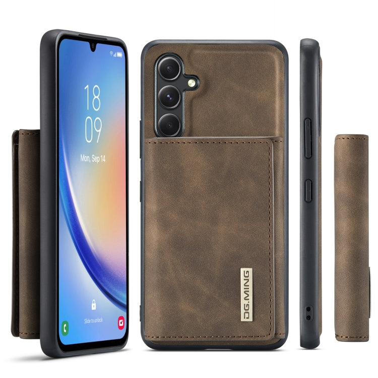 For Samsung Galaxy A34 5G DG.MING M1 Series 3-Fold Multi Card Wallet + Magnetic Phone Case(Coffee) - Galaxy Phone Cases by DG.MING | Online Shopping UK | buy2fix