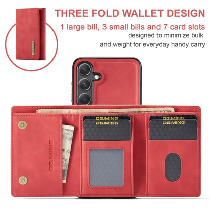 For Samsung Galaxy S24 5G DG.MING M1 Series 3-Fold Multi Card Wallet + Magnetic Phone Case(Red) - Galaxy S24 5G Cases by DG.MING | Online Shopping UK | buy2fix