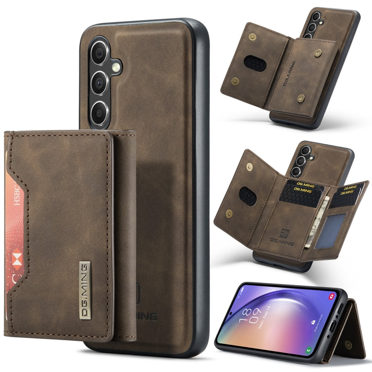 For Samsung Galaxy A54 5G DG.MING M2 Series 3-Fold Multi Card Bag + Magnetic Phone Case(Coffee) - Galaxy Phone Cases by DG.MING | Online Shopping UK | buy2fix