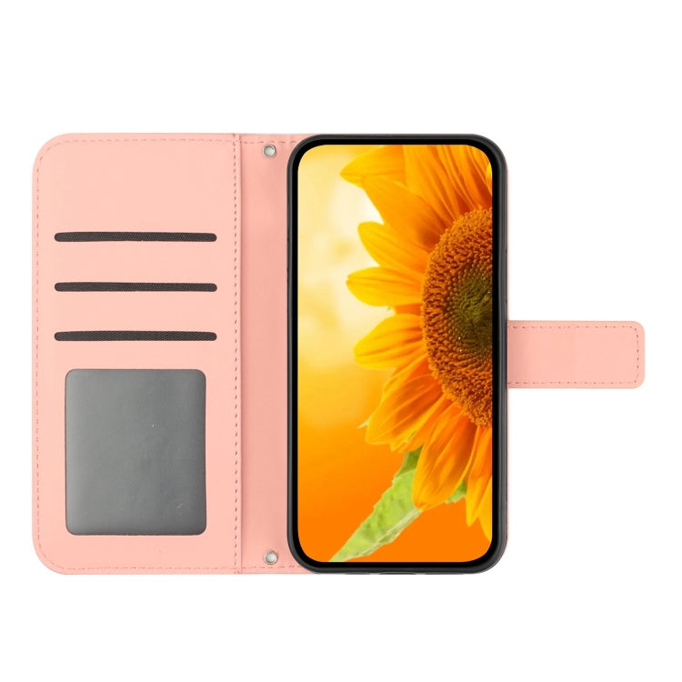 For Xiaomi Redmi A3 Skin Feel Sun Flower Embossed Flip Leather Phone Case with Lanyard(Pink) - Xiaomi Cases by buy2fix | Online Shopping UK | buy2fix