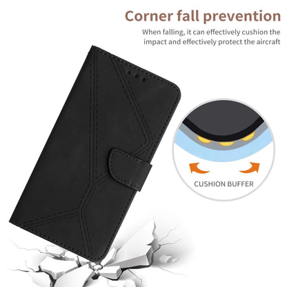 For Motorola Moto G34 5G Stitching Embossed Leather Phone Case(Black) - Motorola Cases by buy2fix | Online Shopping UK | buy2fix