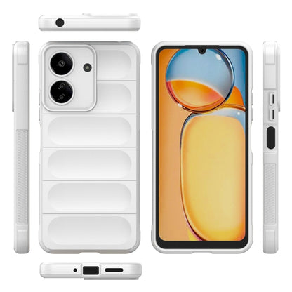 For Xiaomi Redmi 13C 4G Global Magic Shield TPU + Flannel Phone Case(White) - 13C Cases by buy2fix | Online Shopping UK | buy2fix