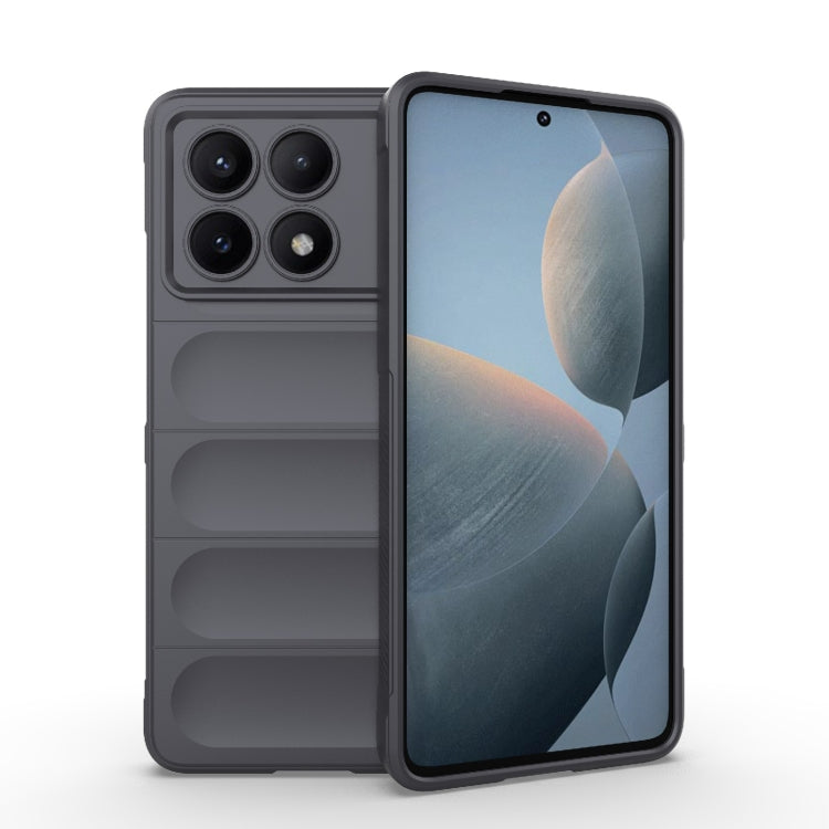 For Xiaomi Redmi K70E 5G Magic Shield TPU + Flannel Phone Case(Dark Grey) - K70E Cases by buy2fix | Online Shopping UK | buy2fix