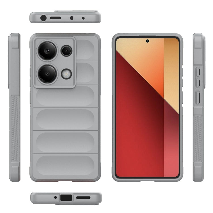 For Xiaomi Redmi Note 13 Pro 4G Global Magic Shield TPU + Flannel Phone Case(Grey) - Note 13 Pro Cases by buy2fix | Online Shopping UK | buy2fix