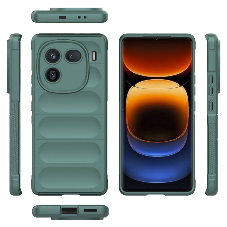 For vivo iQOO 12 Pro 5G Magic Shield TPU + Flannel Phone Case(Dark Green) - iQOO 12 Pro Cases by buy2fix | Online Shopping UK | buy2fix