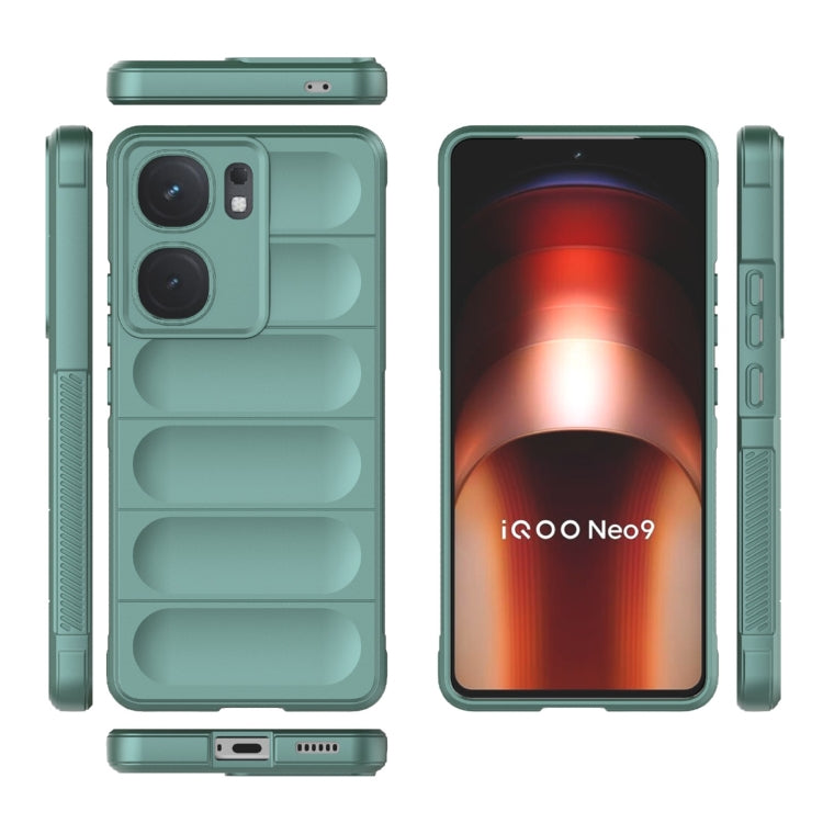 For vivo iQOO Neo9 Magic Shield TPU + Flannel Phone Case(Dark Green) - iQOO Neo9 Cases by buy2fix | Online Shopping UK | buy2fix