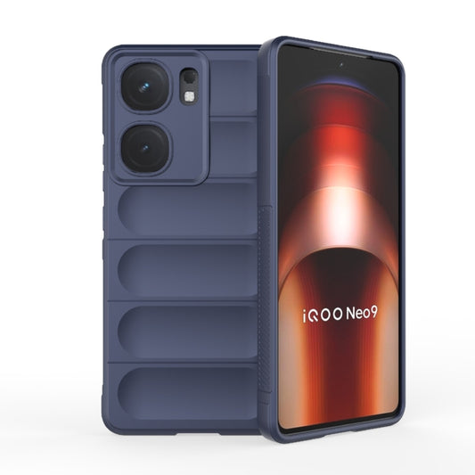 For vivo iQOO Neo9 Magic Shield TPU + Flannel Phone Case(Dark Blue) - iQOO Neo9 Cases by buy2fix | Online Shopping UK | buy2fix