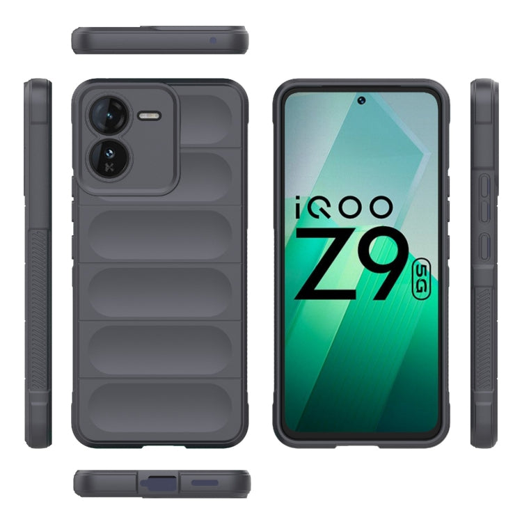 For vivo iQOO Z9 5G Magic Shield TPU + Flannel Phone Case(Dark Grey) - vivo Cases by buy2fix | Online Shopping UK | buy2fix