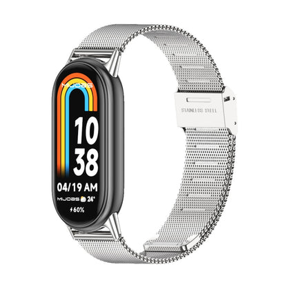 For Xiaomi Mi Band 8 / 9 / 9 NFC Mijobs Milan Buckle Metal Stainless Steel Watch Band(Silver) - Watch Bands by MIJOBS | Online Shopping UK | buy2fix