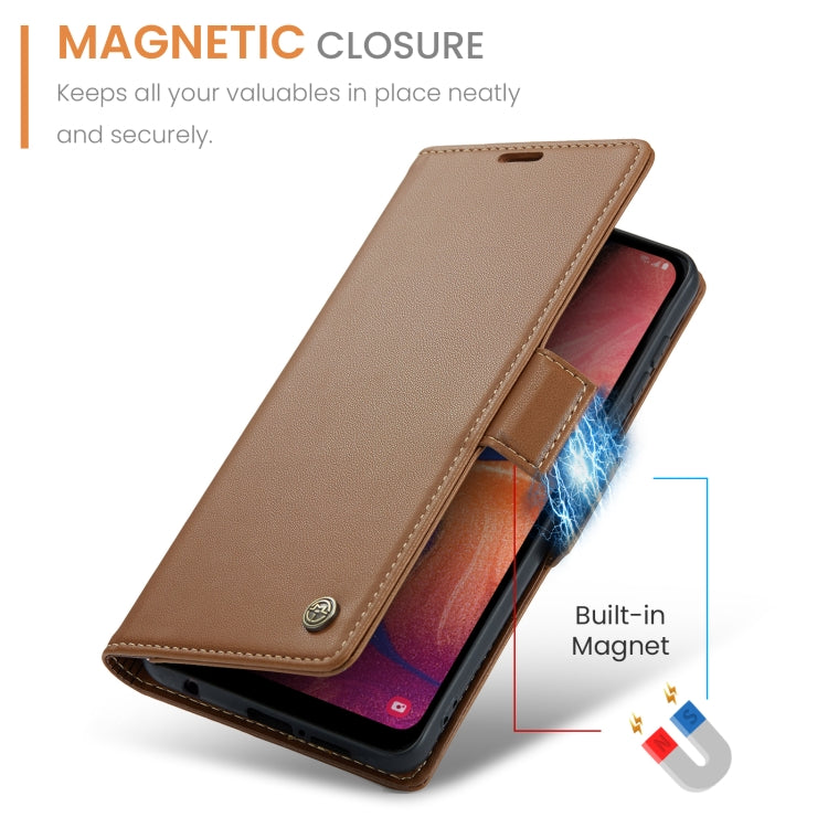 For Samsung Galaxy A40 CaseMe 023 Butterfly Buckle Litchi Texture RFID Anti-theft Leather Phone Case(Brown) - Galaxy Phone Cases by CaseMe | Online Shopping UK | buy2fix