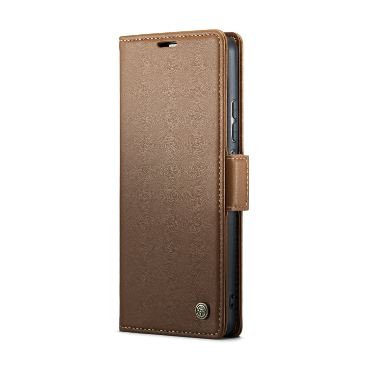 For Samsung Galaxy A72 CaseMe 023 Butterfly Buckle Litchi Texture RFID Anti-theft Leather Phone Case(Brown) - Galaxy Phone Cases by CaseMe | Online Shopping UK | buy2fix