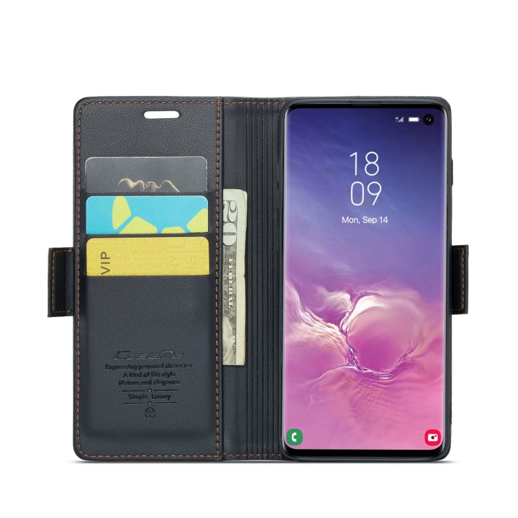 For Samsung Galaxy S10 CaseMe 023 Butterfly Buckle Litchi Texture RFID Anti-theft Leather Phone Case(Black) - Galaxy Phone Cases by CaseMe | Online Shopping UK | buy2fix