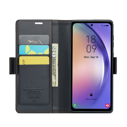 For Samsung Galaxy A54 5G CaseMe 023 Butterfly Buckle Litchi Texture RFID Anti-theft Leather Phone Case(Black) - Galaxy Phone Cases by CaseMe | Online Shopping UK | buy2fix