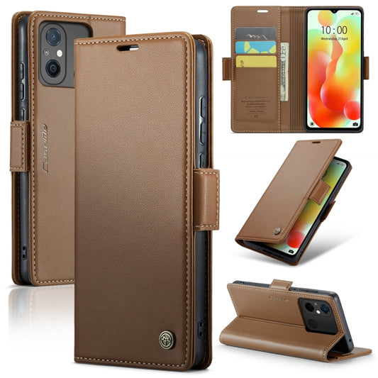 For Xiaomi Redmi 11A/12C CaseMe 023 Butterfly Buckle Litchi Texture RFID Anti-theft Leather Phone Case(Brown) - Xiaomi Cases by CaseMe | Online Shopping UK | buy2fix