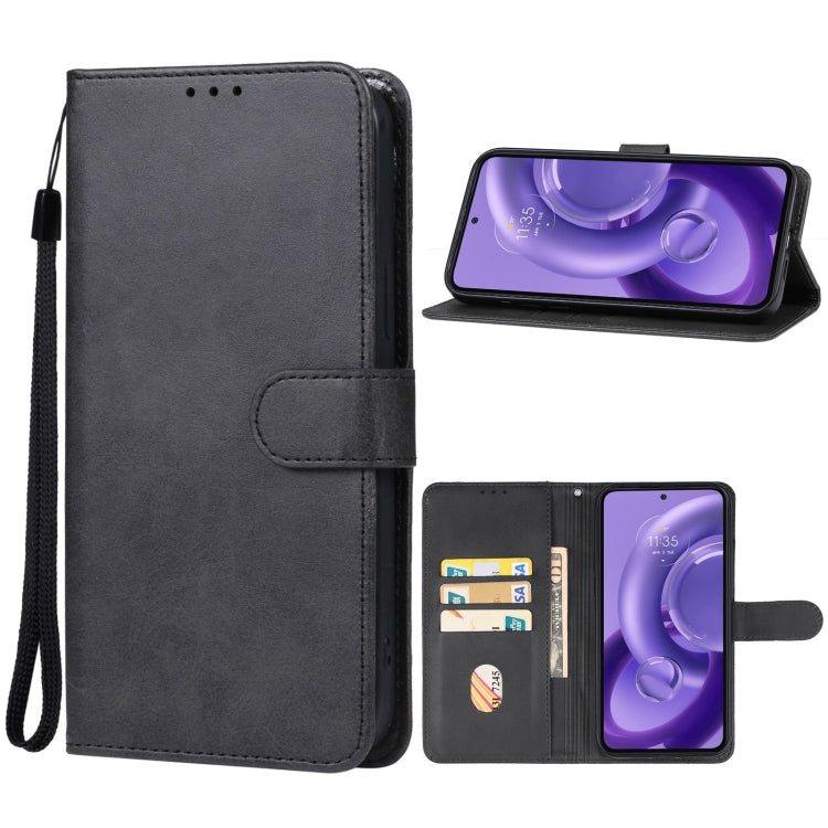 For Motorola Edge 40 Neo Leather Phone Case(Black) - Motorola Cases by buy2fix | Online Shopping UK | buy2fix