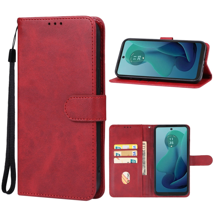 For Motorola Moto G 5G 2024 Leather Phone Case(Red) - Motorola Cases by buy2fix | Online Shopping UK | buy2fix