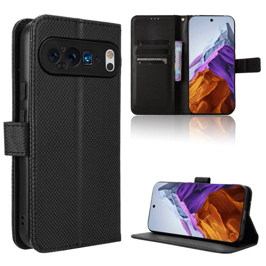 For Google Pixel 9 Pro Diamond Texture Leather Phone Case(Black) - Google Cases by buy2fix | Online Shopping UK | buy2fix