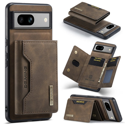 For Google Pixel 8A DG.MING M2 Series 3-Fold Multi Card Bag + Magnetic Phone Case(Coffee) - Google Cases by DG.MING | Online Shopping UK | buy2fix