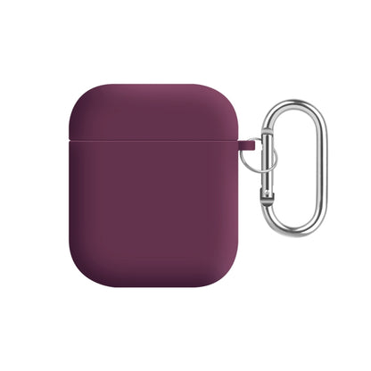 For AirPods 2 / 1 PC Lining Silicone Bluetooth Earphone Protective Case(Rose Purple Red) - For AirPods 1/2 by buy2fix | Online Shopping UK | buy2fix