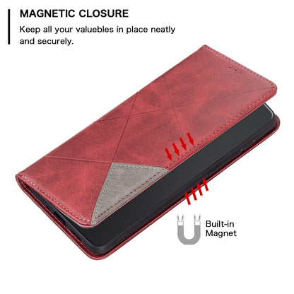 For Xiaomi Redmi Note 13 Pro 5G Rhombus Texture Magnetic Leather Phone Case(Red) - Xiaomi Cases by buy2fix | Online Shopping UK | buy2fix