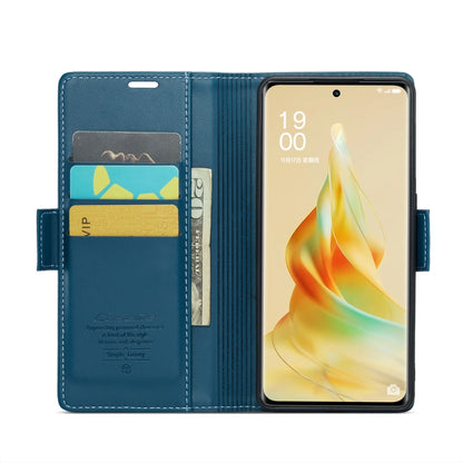 For OPPO Reno8 T 5G/A1 Pro 5G CaseMe 023 Butterfly Buckle Litchi Texture RFID Anti-theft Leather Phone Case(Blue) - OPPO Cases by CaseMe | Online Shopping UK | buy2fix