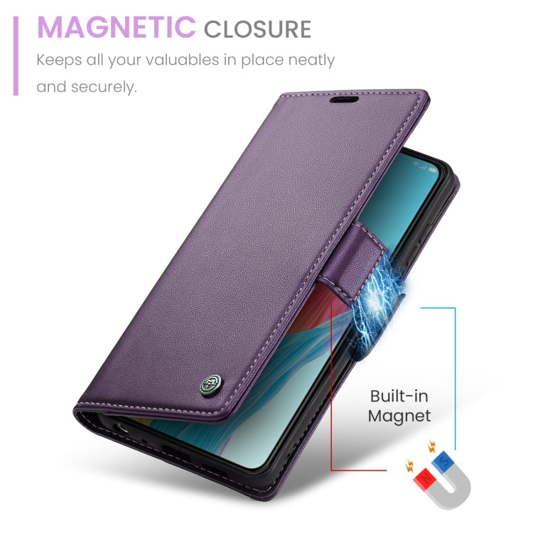 For OPPO A78 4G CaseMe 023 Butterfly Buckle Litchi Texture RFID Anti-theft Leather Phone Case(Pearly Purple) - OPPO Cases by CaseMe | Online Shopping UK | buy2fix