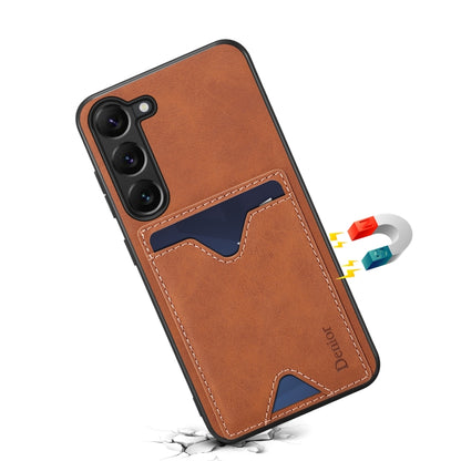 For Samsung Galaxy S24+ 5G Denior PU Back Cover Card Slot Holder Phone Case(Brown) - Galaxy S24+ 5G Cases by Denior | Online Shopping UK | buy2fix