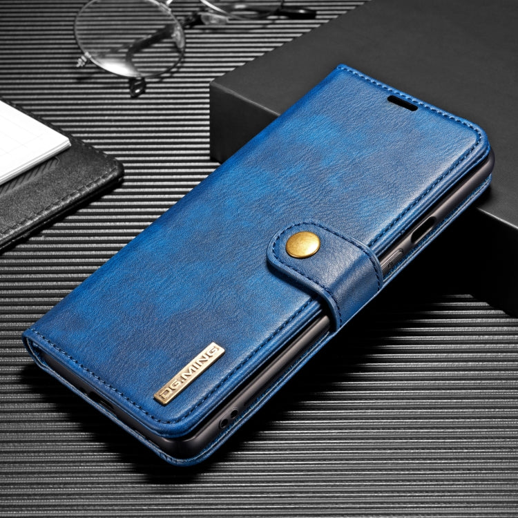 For OnePlus 8 Pro DG.MING Crazy Horse Texture Flip Detachable Magnetic Leather Case with Holder & Card Slots & Wallet (Blue) - OnePlus Cases by DG.MING | Online Shopping UK | buy2fix