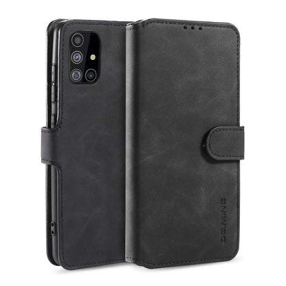 For Samsung Galaxy A51 5G DG.MING Retro Oil Side Horizontal Flip Case with Holder & Card Slots & Wallet(Black) - Galaxy Phone Cases by DG.MING | Online Shopping UK | buy2fix