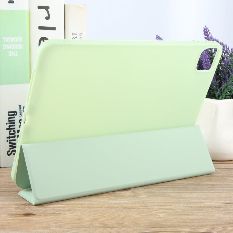 For iPad Air 11 2024 GEBEI 3-folding Holder Shockproof Flip Leather Tablet Case(Green) - iPad Air 11 2024 Cases by GEBEI | Online Shopping UK | buy2fix