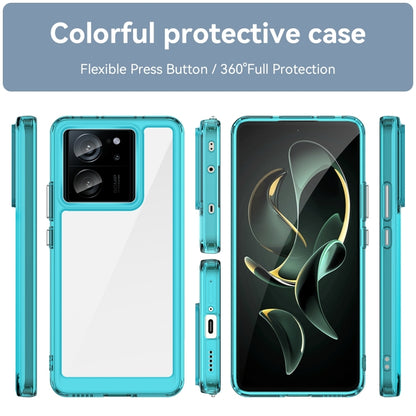 For Xiaomi 13T Pro Colorful Series Acrylic Hybrid TPU Phone Case(Transparent Blue) - Xiaomi Cases by buy2fix | Online Shopping UK | buy2fix